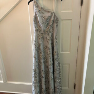 Aidan Mattox Floral Embroidered One-Shoulder Gown – Size 8 - NEW WITH TAGS